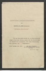 Seite 1, Verzeichnis "Grabungs Aufzeichnungen von Direktor Dr. Josef Bayer (Blaue Bücheln)" zusammengefasst in Ordner, beinhaltend die Katalogliste sowie Korrespondenz zur Regelung des Nachlasses Dr. Bayers und der Nutzung seiner Grabungsaufzeichnungen (N